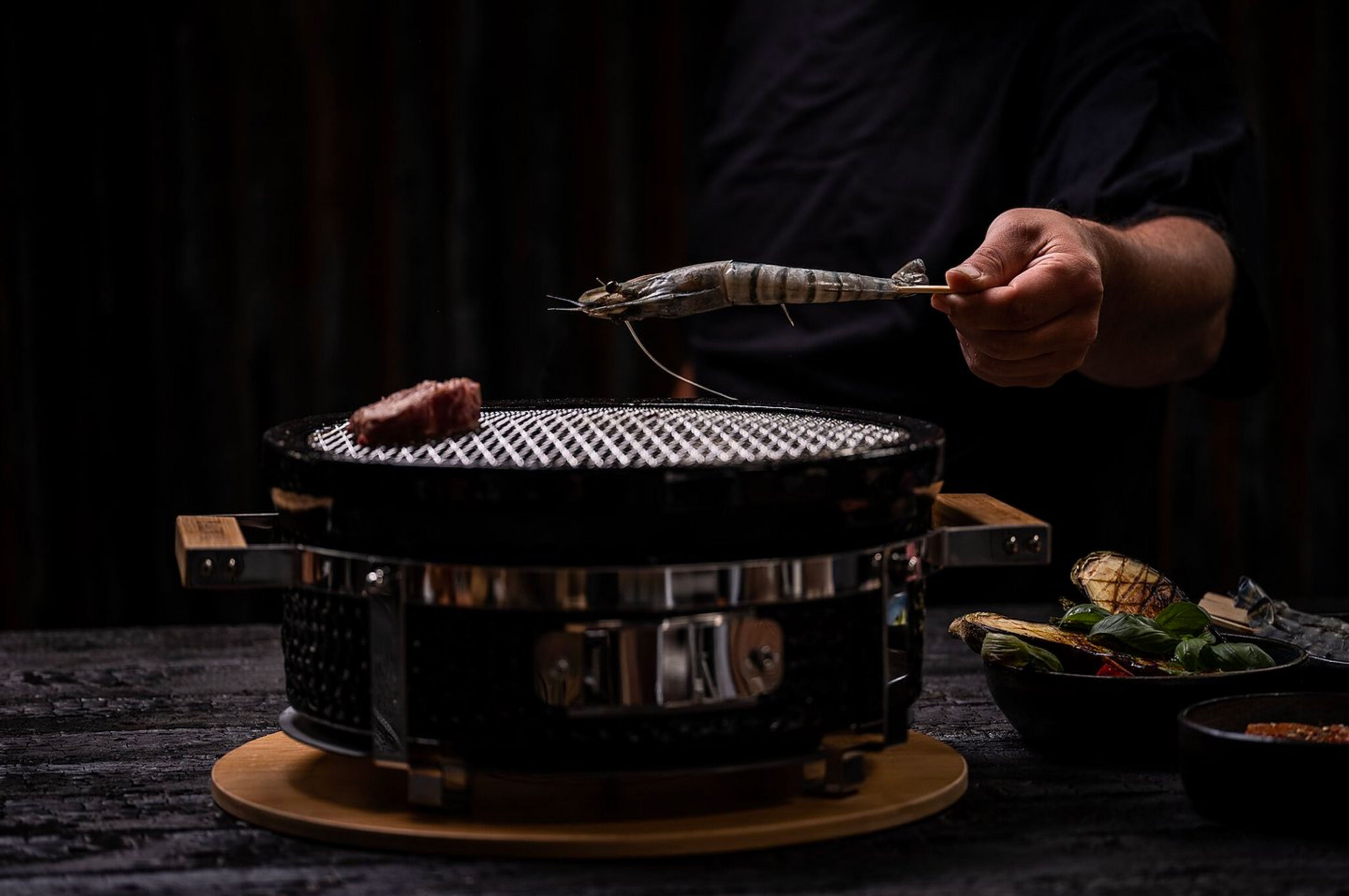 FIRE&FOOD Shichirin Grill rund Teppanyaki Set mit Platte