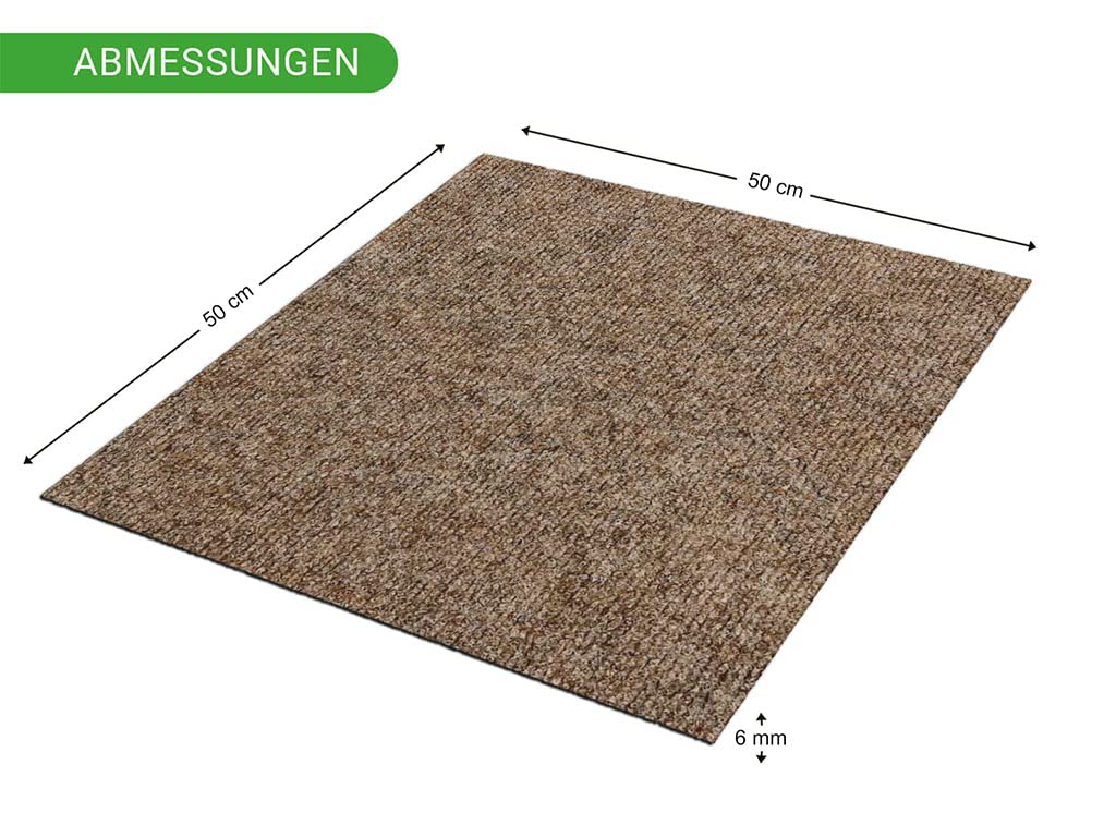 HPFloor Jersey Teppichfliese 50x50 cm dunkelbraun selbstliegend