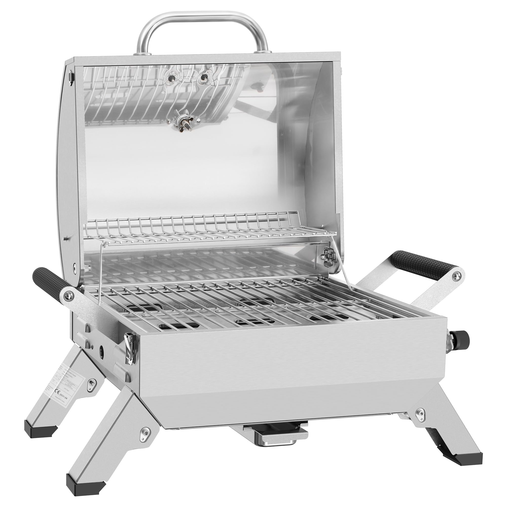 Royal Gourmet Gasgrills Tischgrill Edelstahl Silber 3 kW