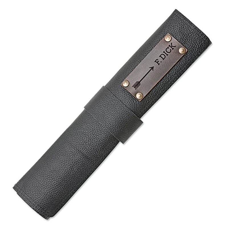 F.DICK Messer & Bretter Leder Rolltasche 5-teilig Schwarz 47cm