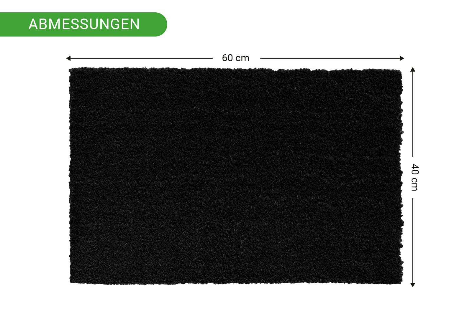 HPFloor Coconut Mats Kokosmatte 60x40 cm Schwarz Fußmatte