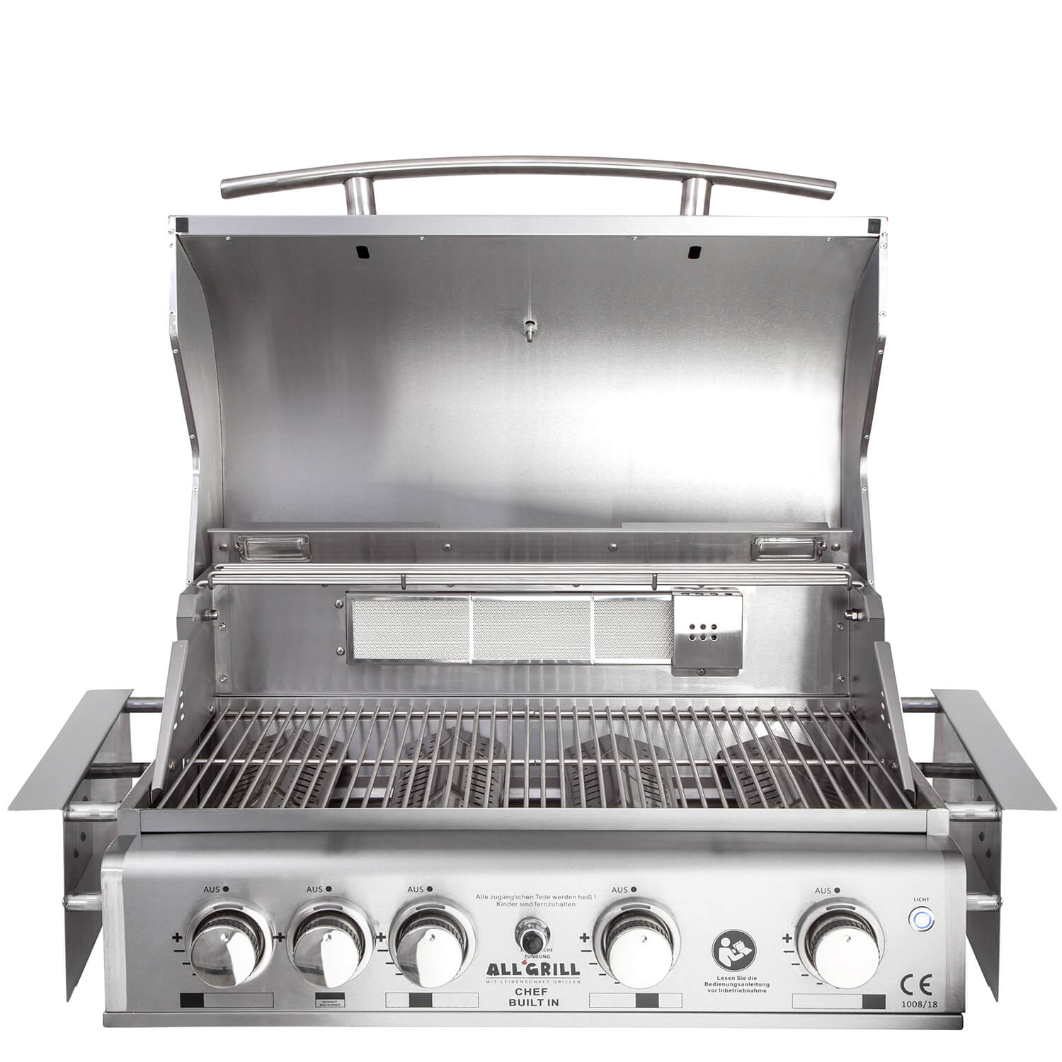 AllGrill Chef L Black Einbaugrill Gasgrill 4-flammig Edelstahl