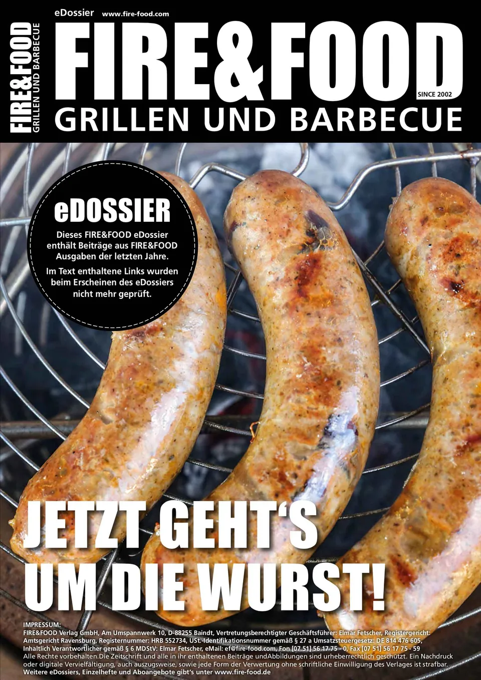 FIRE&FOOD eDossier Wurst PDF 27 Seiten Grillrezepte