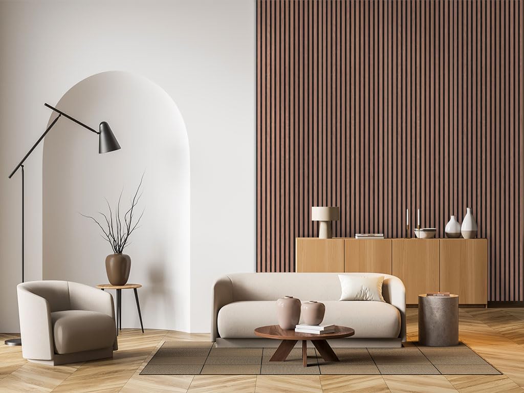 HPFloor ACOUSTIC PANELS Akustikpaneele 240x60 Walnuss Filz schwarz