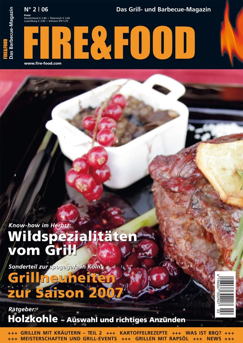 FIRE&FOOD 2006/02 Einzelausgabe Grillmagazin Digitalausgabe Wild